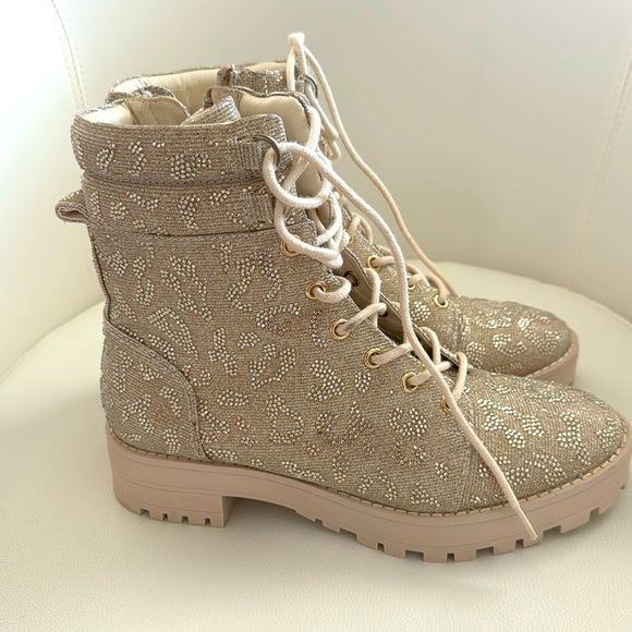 Gianni Bini Glitz Sparkle Women’s Combat Boots. Only worn a few times. Size 8. - Picture 1 of 7